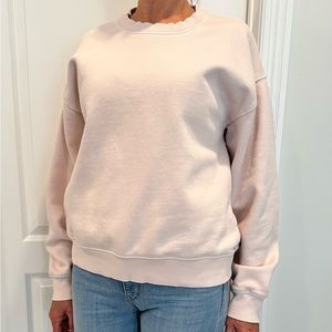 Aritzia TNA Cozy Fleece Perfect Crew Sweatshirt - Shy Pink